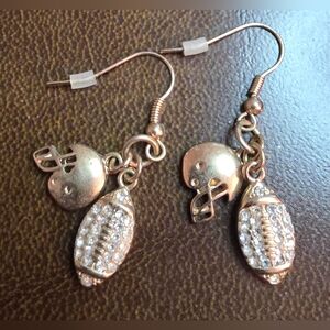 GOLD SUPERBOWL FOOTBALL EARRINGS
